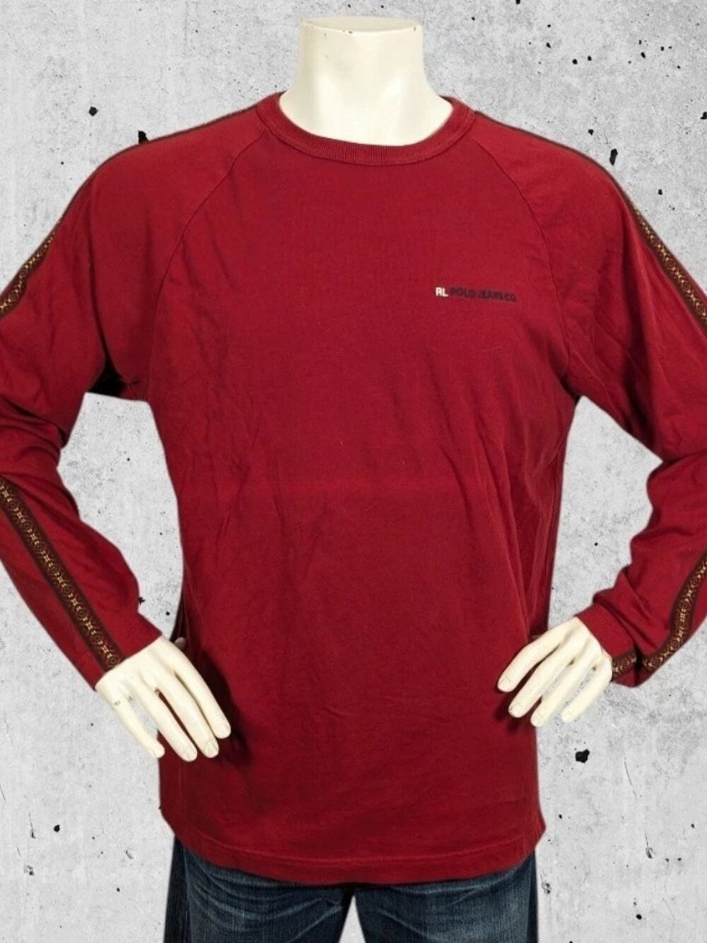 Vintage Ralph Lauren Polo Jeans T Shirt Size Large Long Sleeve Tee